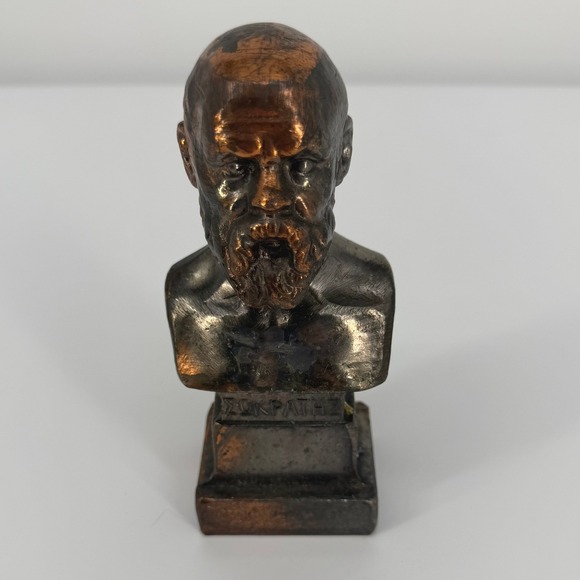 Unbranded Other - Socrates Bust Figure Bronze Color Greek Philosopher 7" Vintage Western Sculpture